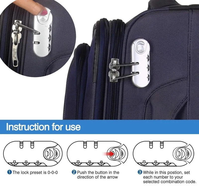 20 Inch Softsided Suitcase Trolley Bag - Space Blue | 4 Rotating Wheels | Travel Essential