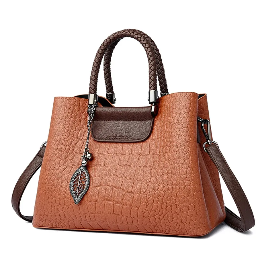 3 Layers pu leather animal texture handbag