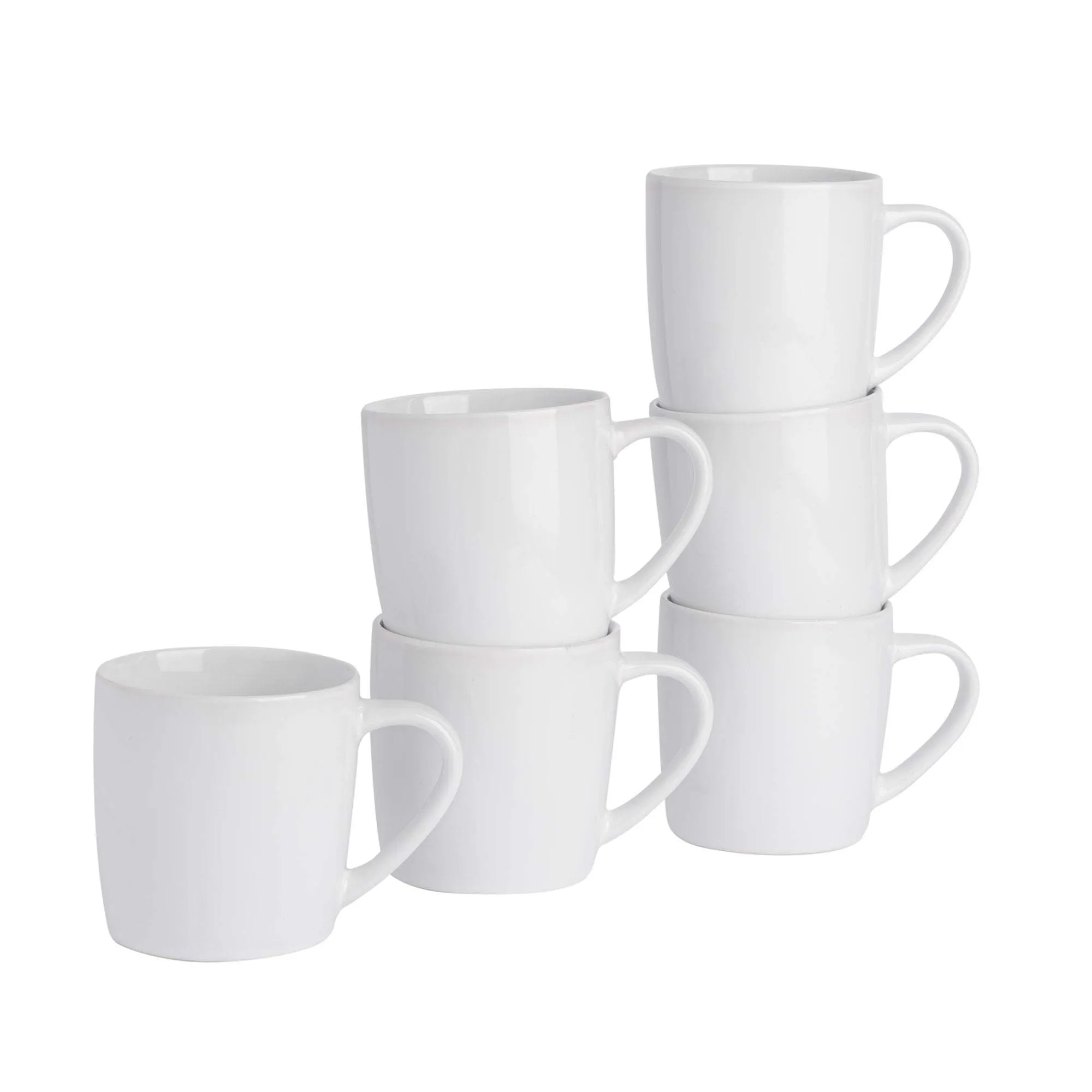 350ml Coloured Coffee Mugs - Pack of Six - By Argon Tableware