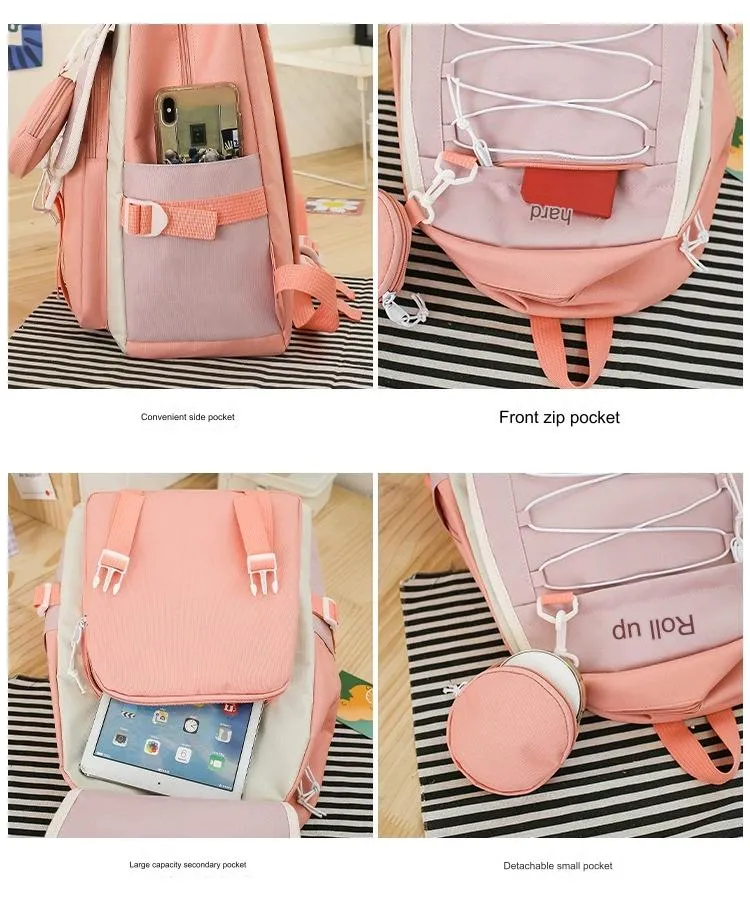 4 Pcs Set Backpack for Girls MJ16