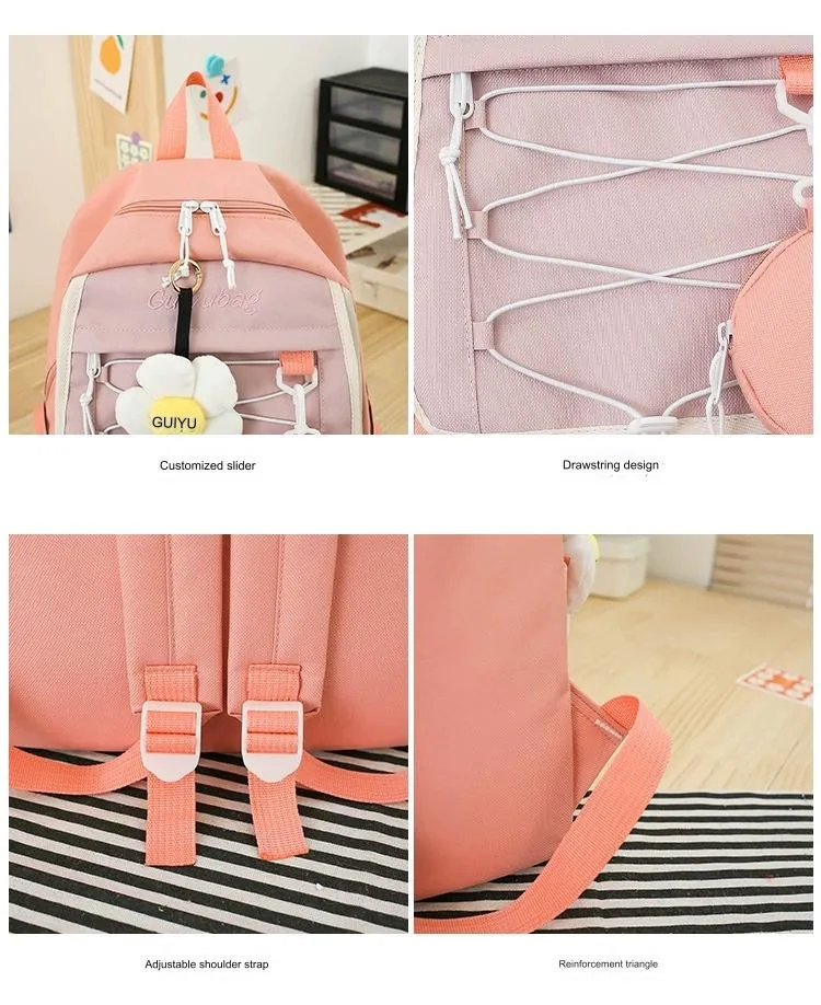 4 Pcs Set Backpack for Girls MJ16