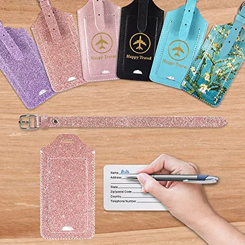 AC dream Luggage Tags 2 Pack, Leather Suitcase Tags Identifiers