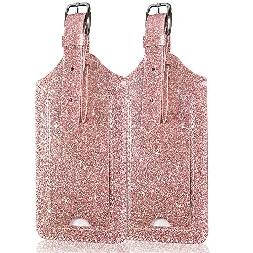 AC dream Luggage Tags 2 Pack, Leather Suitcase Tags Identifiers