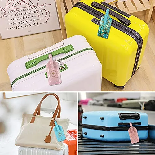 AC dream Luggage Tags 2 Pack, Leather Suitcase Tags Identifiers