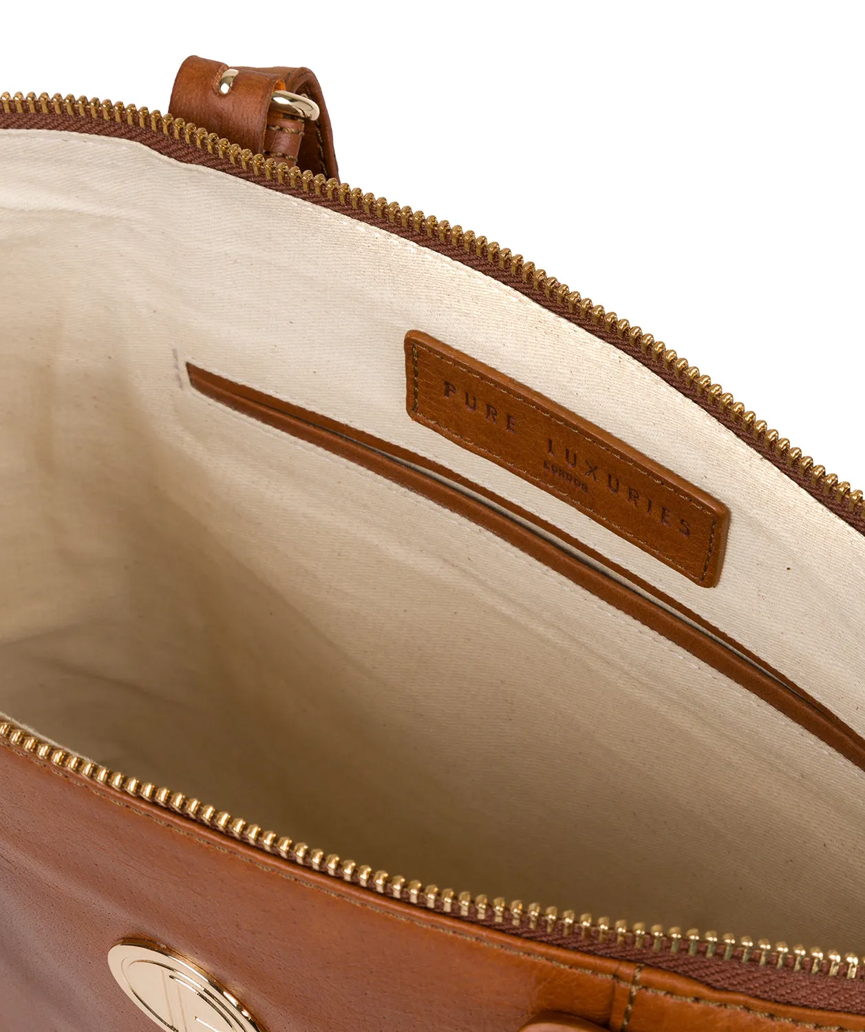 'Aster' Hazelnut Leather Tote Bag