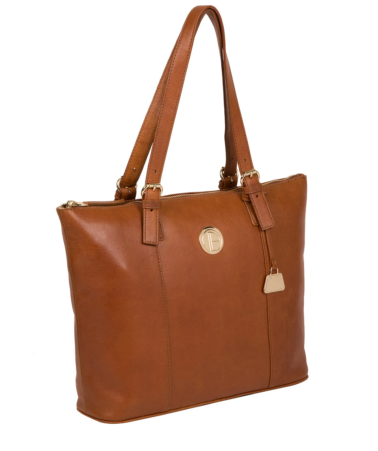 'Aster' Hazelnut Leather Tote Bag