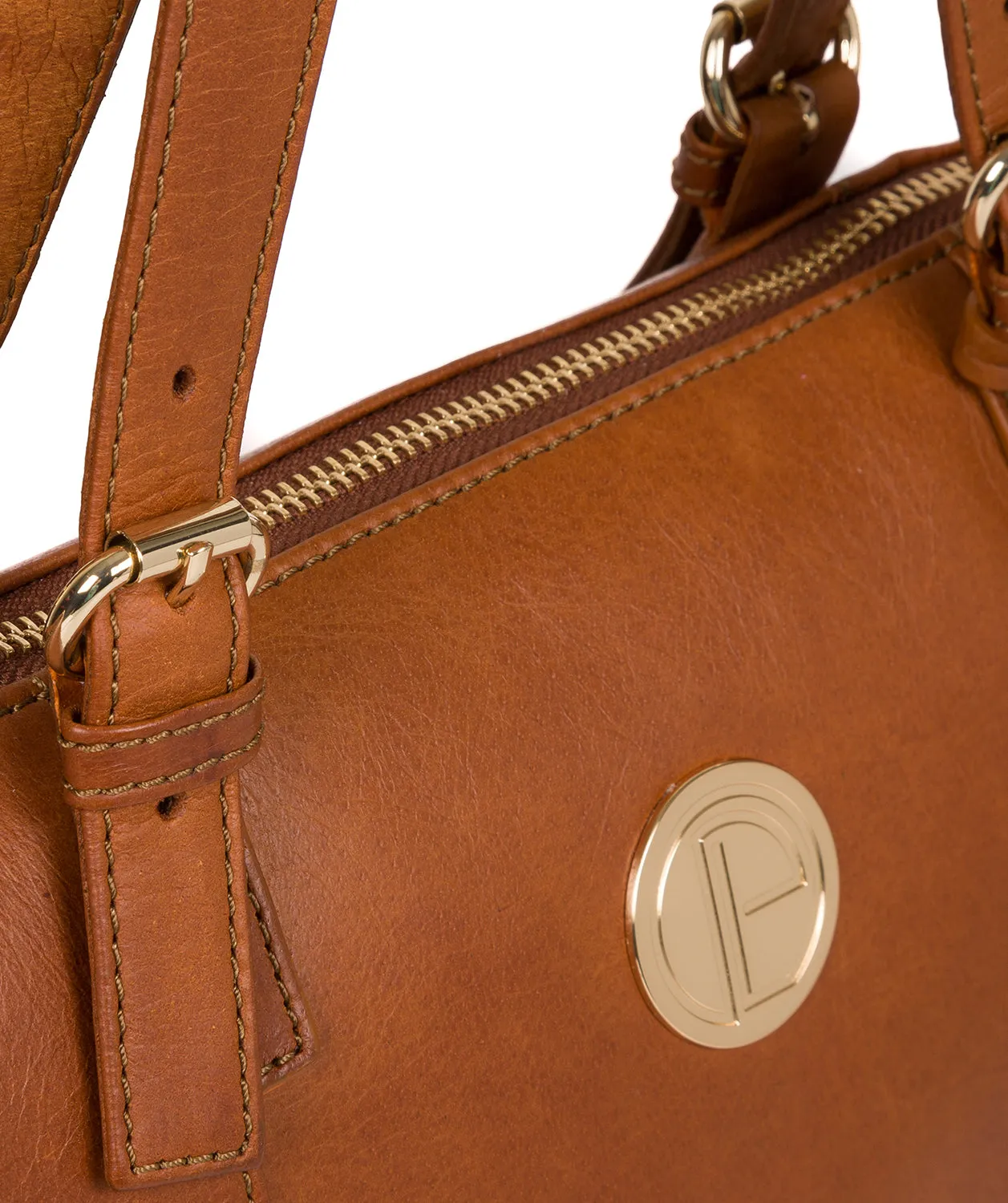 'Aster' Hazelnut Leather Tote Bag