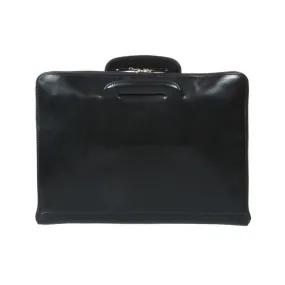 Belgrave Leather Portfolio With Handles - Black