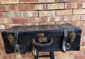 BLACK LEATHER SUITCASE