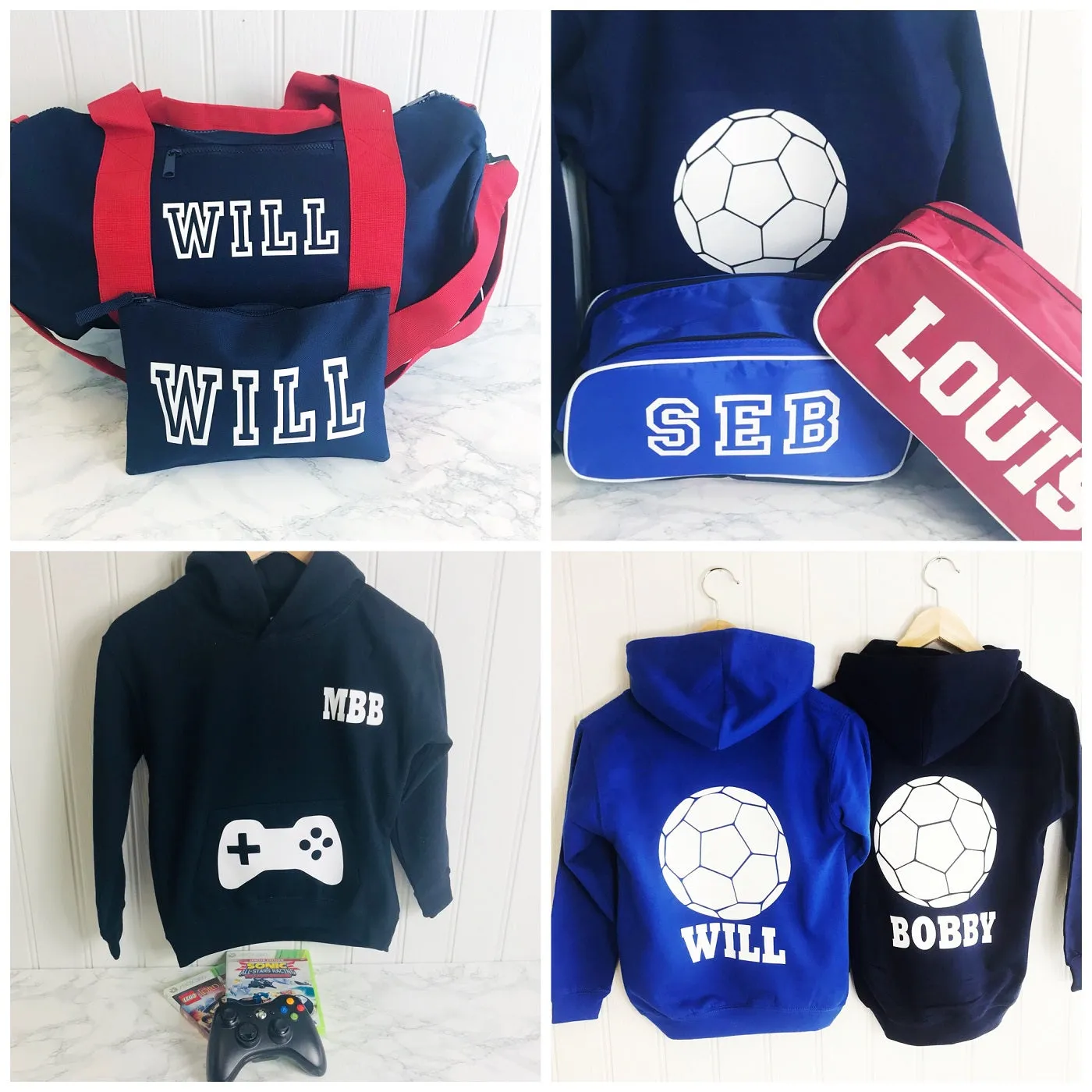 Boys Personalised Gaming Xbox, PS4 Wash Bag, Accessories Bag, Pencil Case - 5 Colour Options