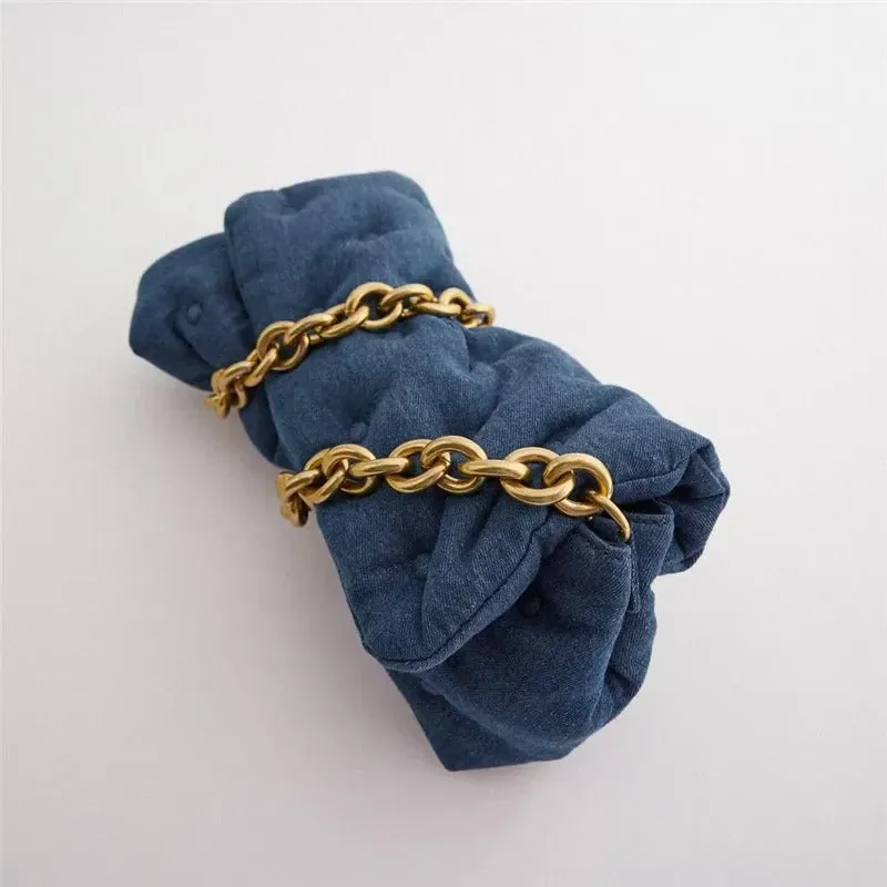 CHAIN REACTION DENIM HANDBAG