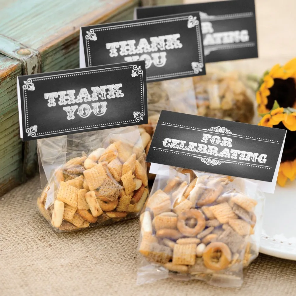 Chalkboard Style Treat Top with Cello Bag (Pack of 25)