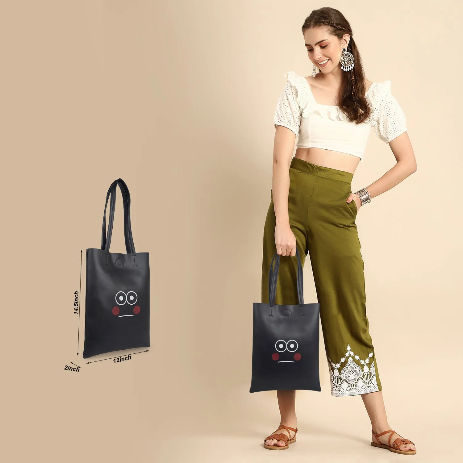CIMONI Vegan Leather Stylish Handheld Shoulder Unique Design Daytrip Shopping Women Handbag