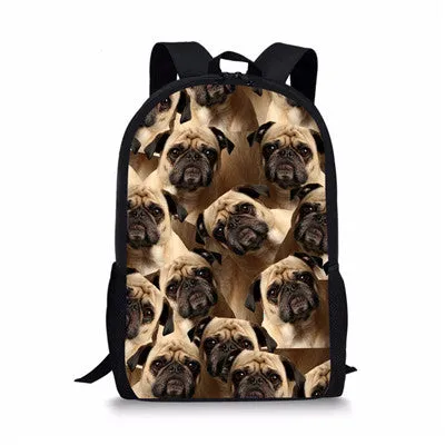 Cool Pet Dog Husky Children Backpack 3D Animal Printing Travel Daypack