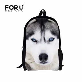 Cool Pet Dog Husky Children Backpack 3D Animal Printing Travel Daypack
