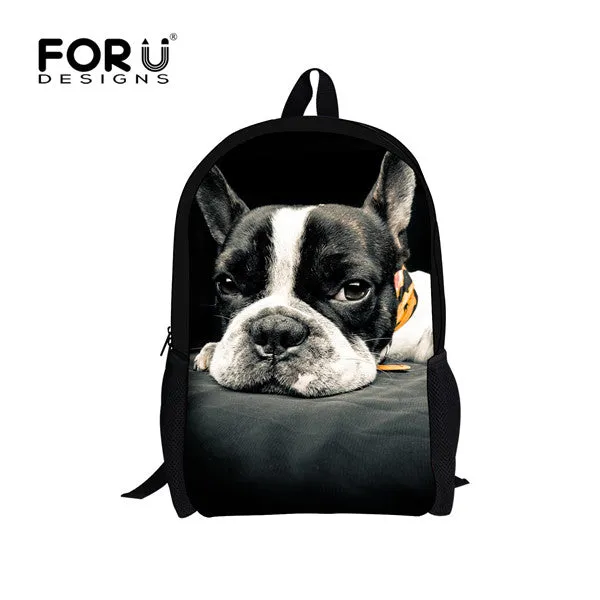 Cool Pet Dog Husky Children Backpack 3D Animal Printing Travel Daypack