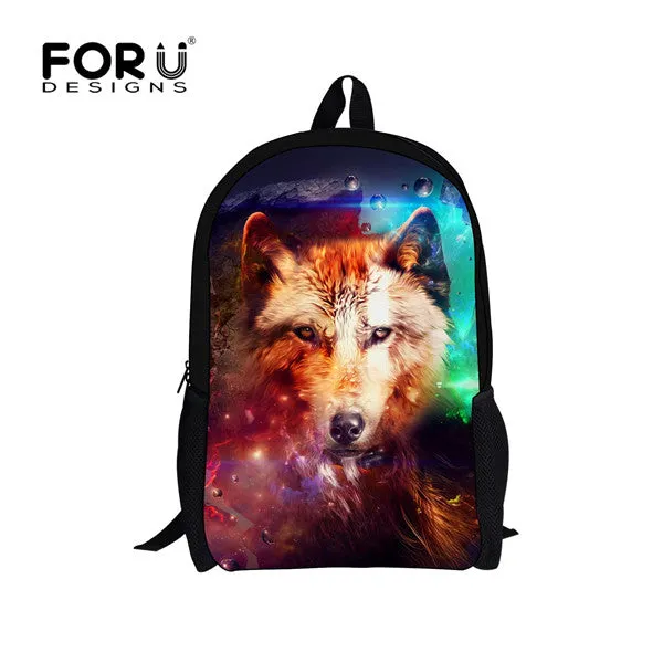 Cool Pet Dog Husky Children Backpack 3D Animal Printing Travel Daypack