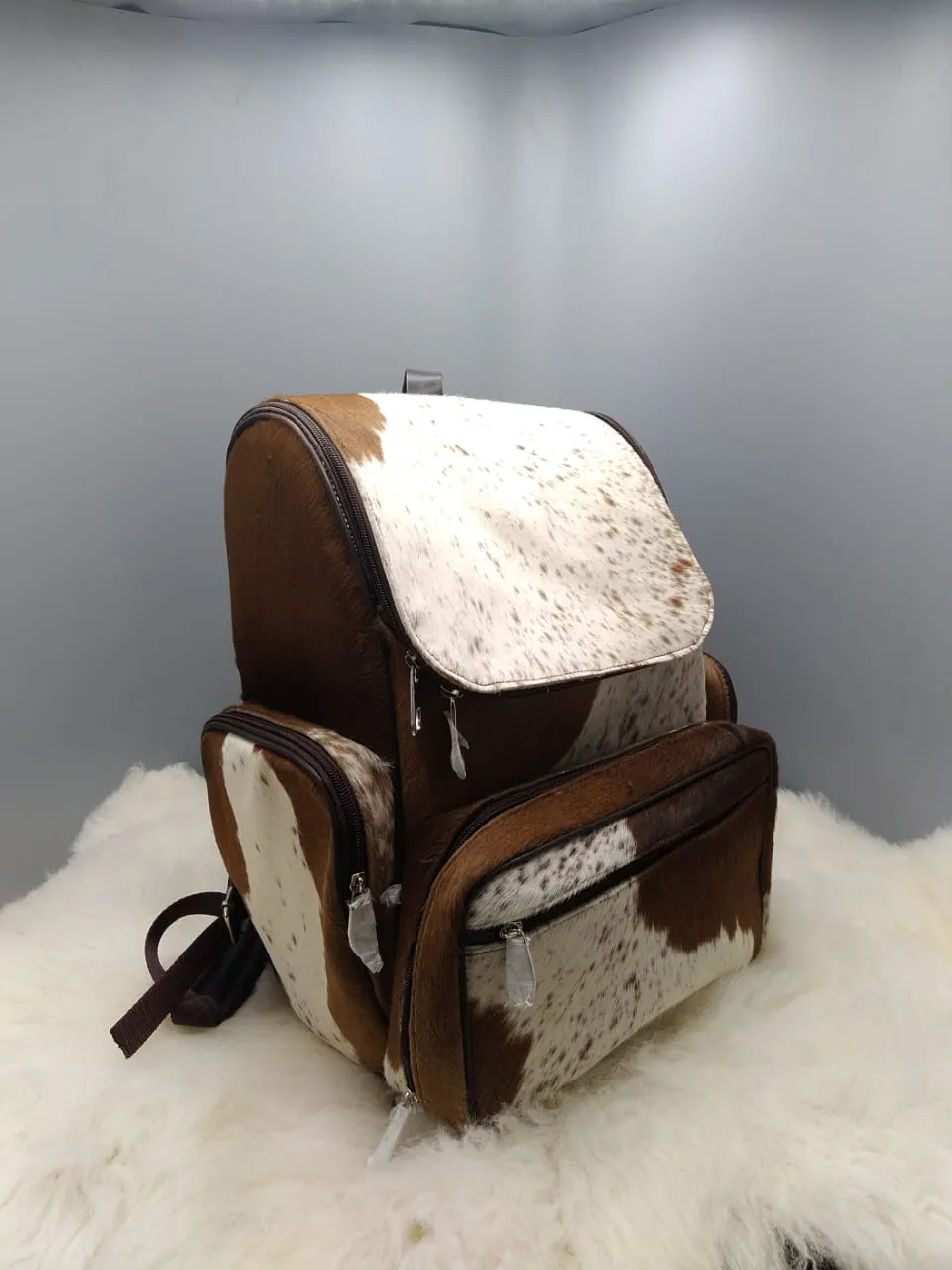 Cowhide School Backpack Bag