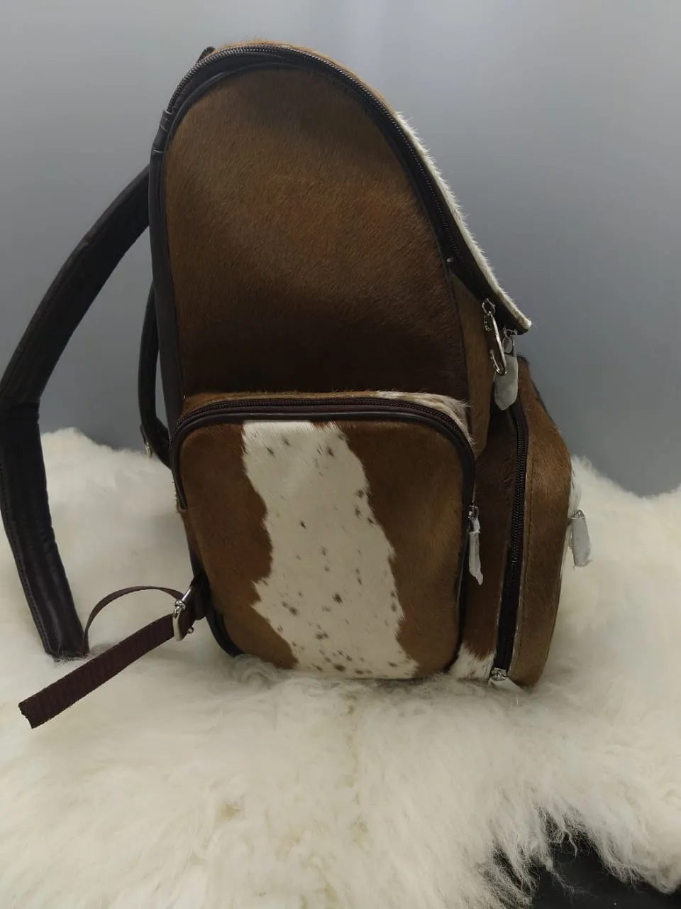 Cowhide School Backpack Bag