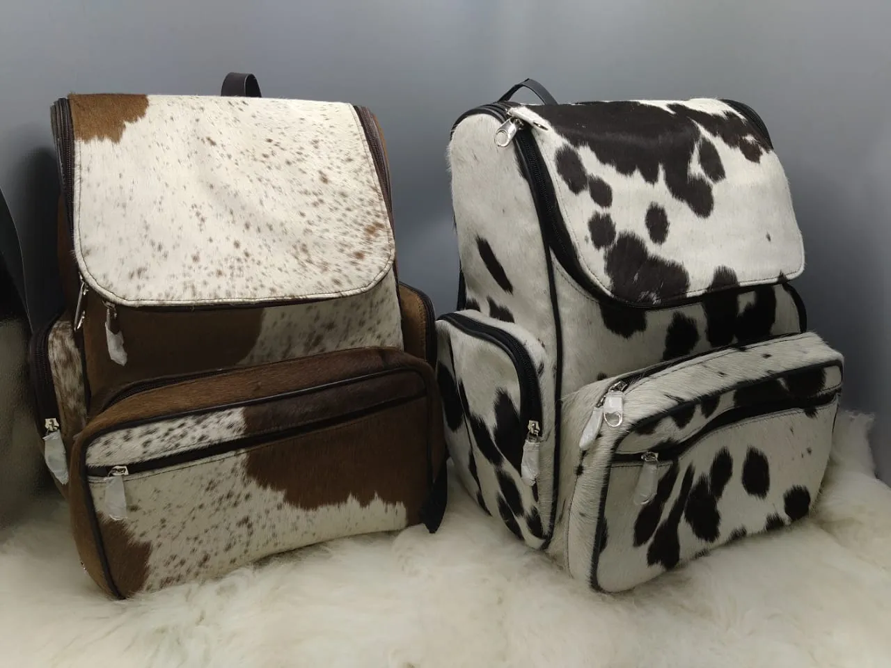 Cowhide School Backpack Bag