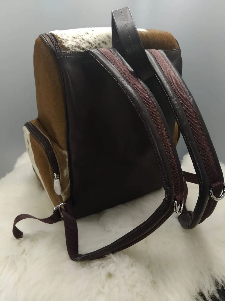 Cowhide School Backpack Bag