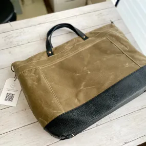Custom Archive Plus in Sepia Waxed Canvas, Onyx