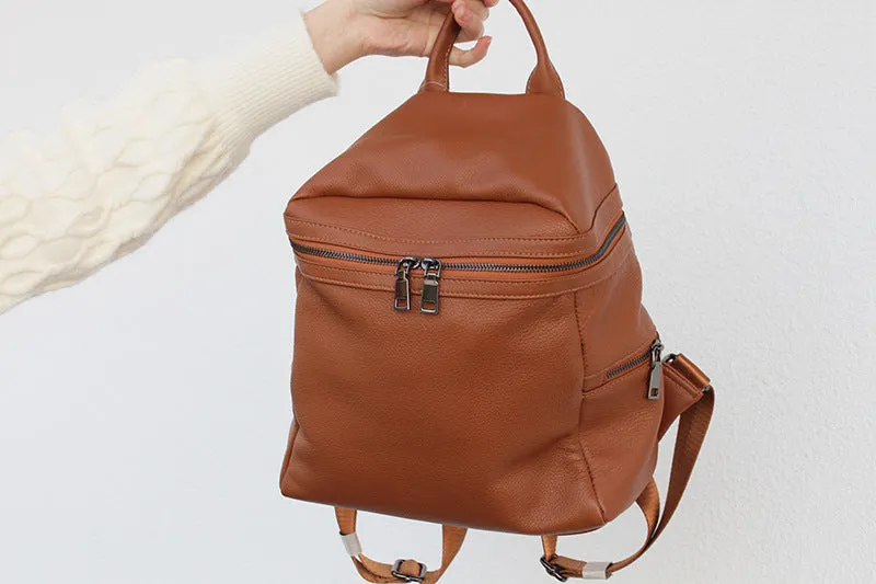 Cute Womens Small Black Leather Backpack Bags Rucksack For Women