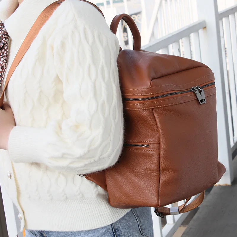 Cute Womens Small Black Leather Backpack Bags Rucksack For Women