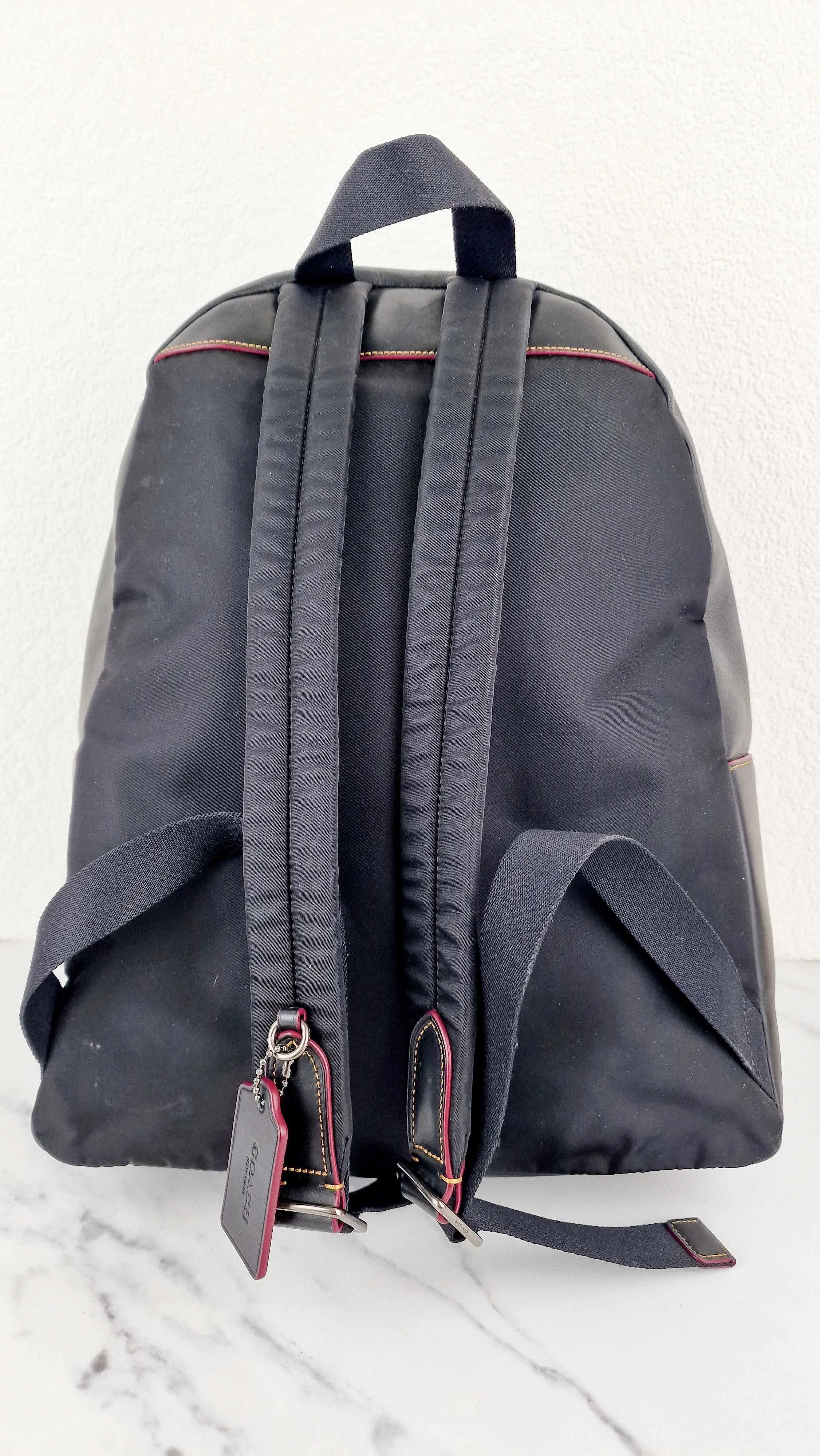 Disney x Coach Mickey Mouse Charlie Backpack in Black Smooth Leather Bag - Coach F59378