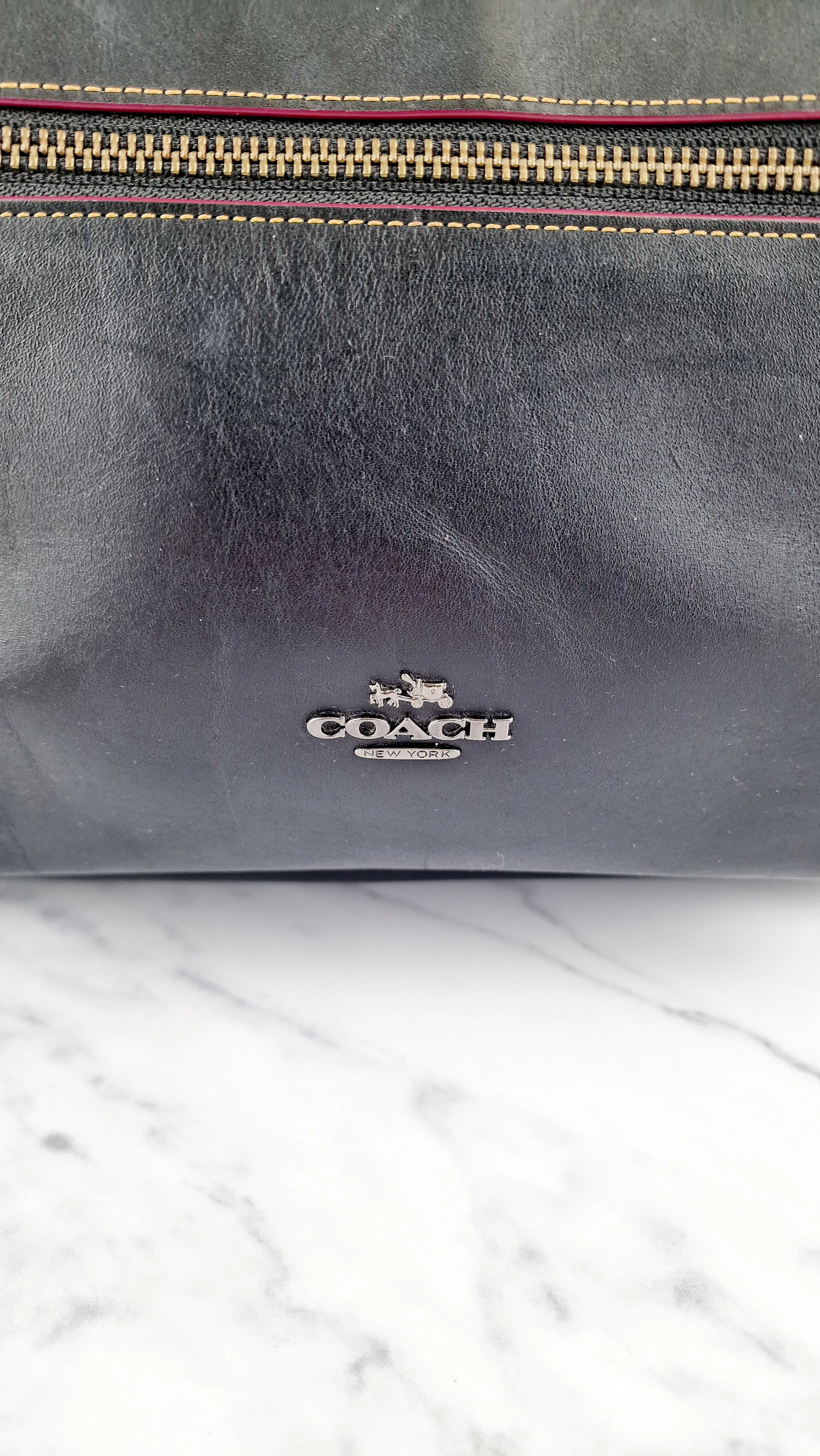 Disney x Coach Mickey Mouse Charlie Backpack in Black Smooth Leather Bag - Coach F59378