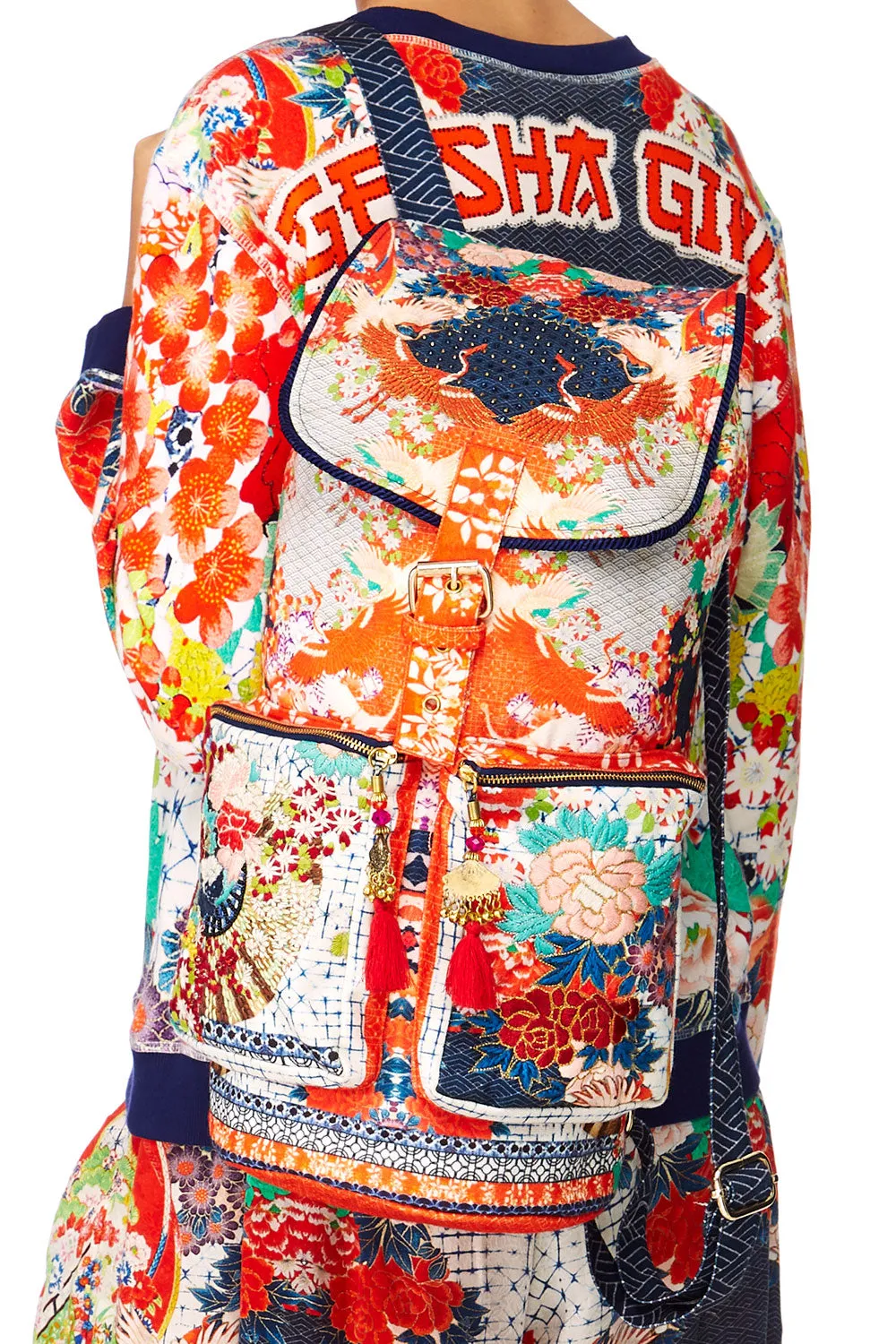 EMBELLISHED BACKPACK GEISHA GIRL
