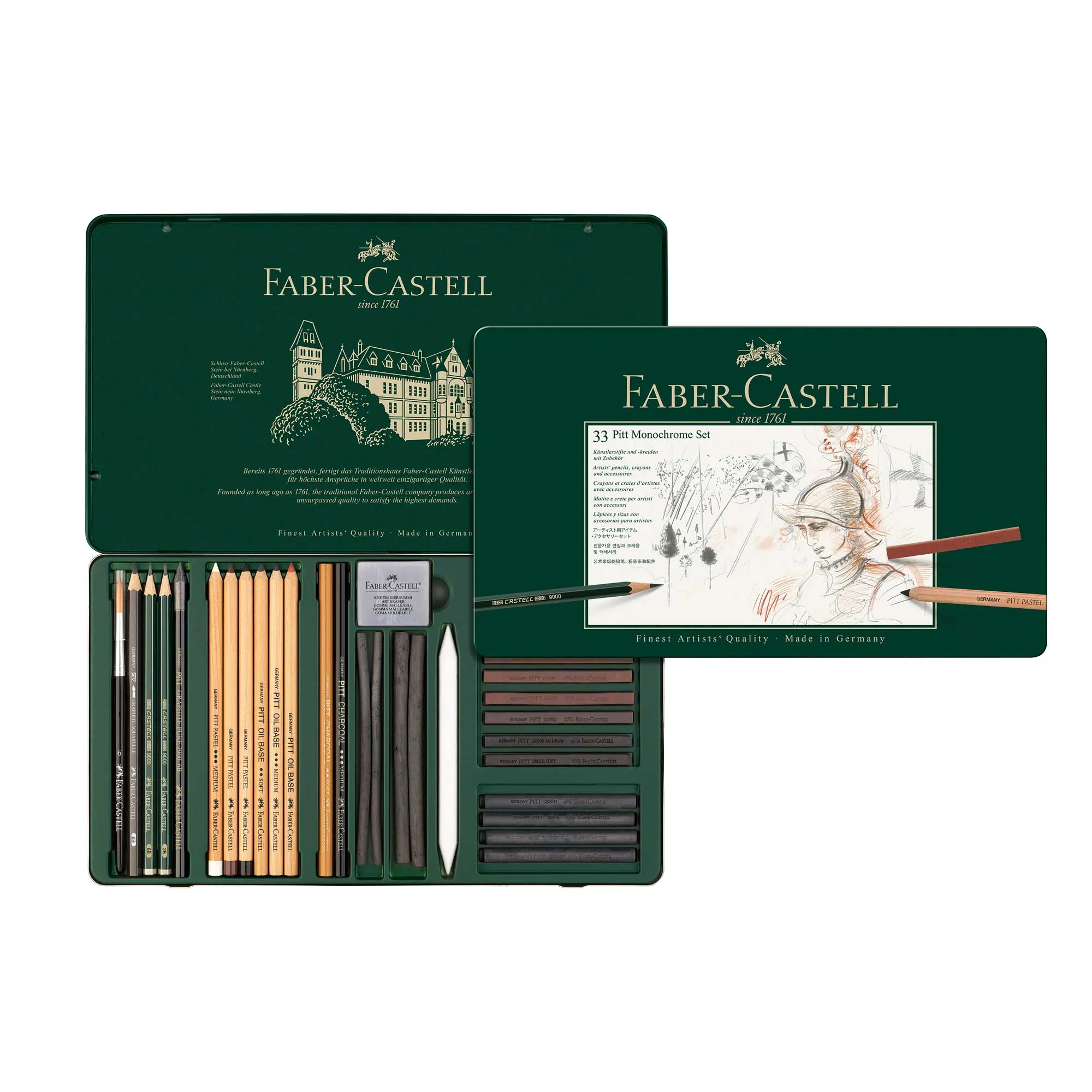 Faber-Castell Pitt Monochrome Artists Pencils - Set of 33
