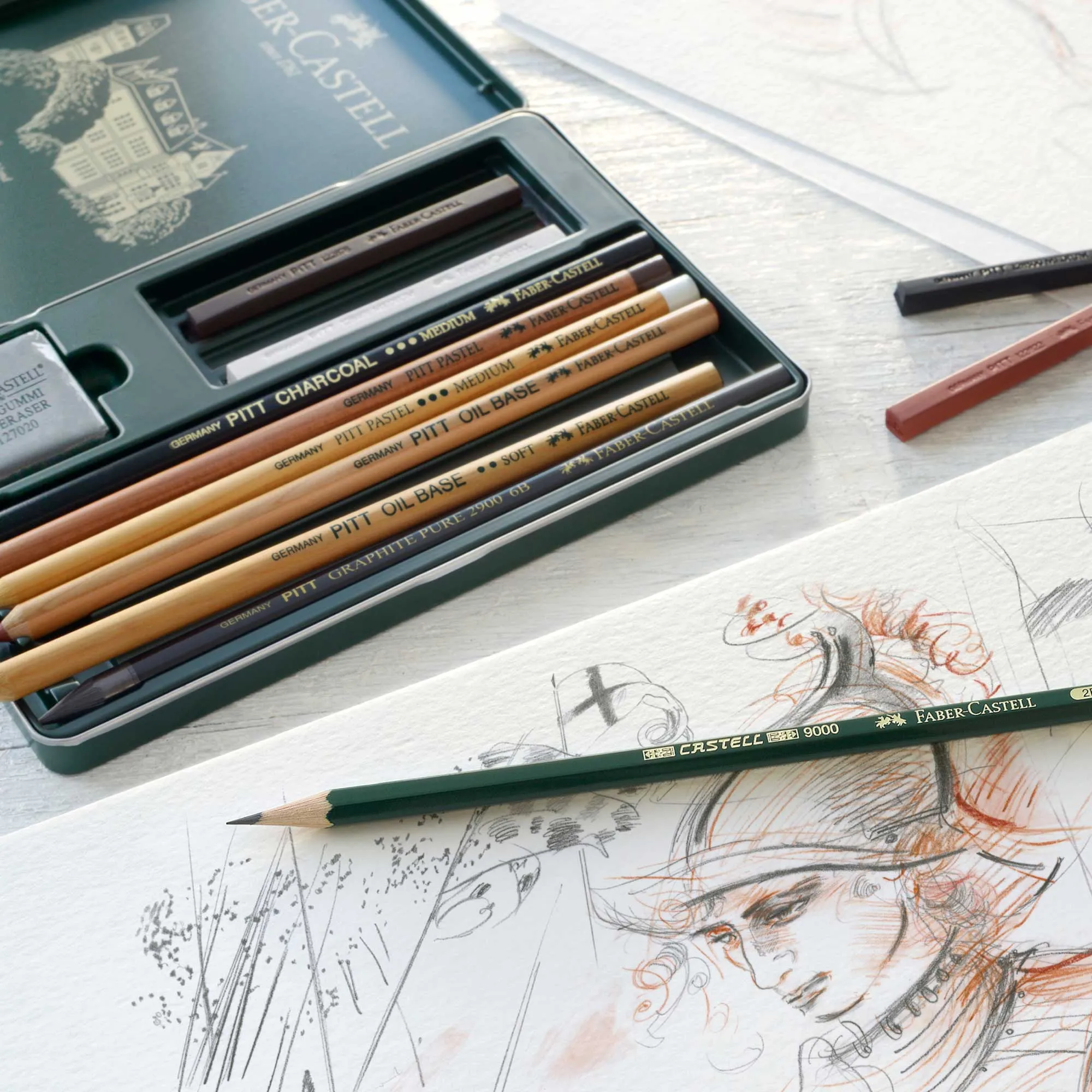 Faber-Castell Pitt Monochrome Artists Pencils - Set of 33