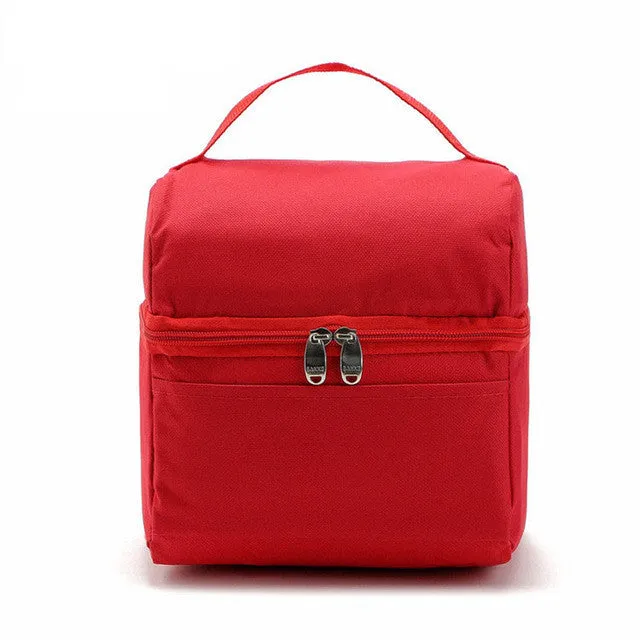 Fashion Patchwork Nylon Lunch Thermal Bags Women's Lovely Insulation Cooler Box  Kids  Insulated  Portable Thermal Bags for Food