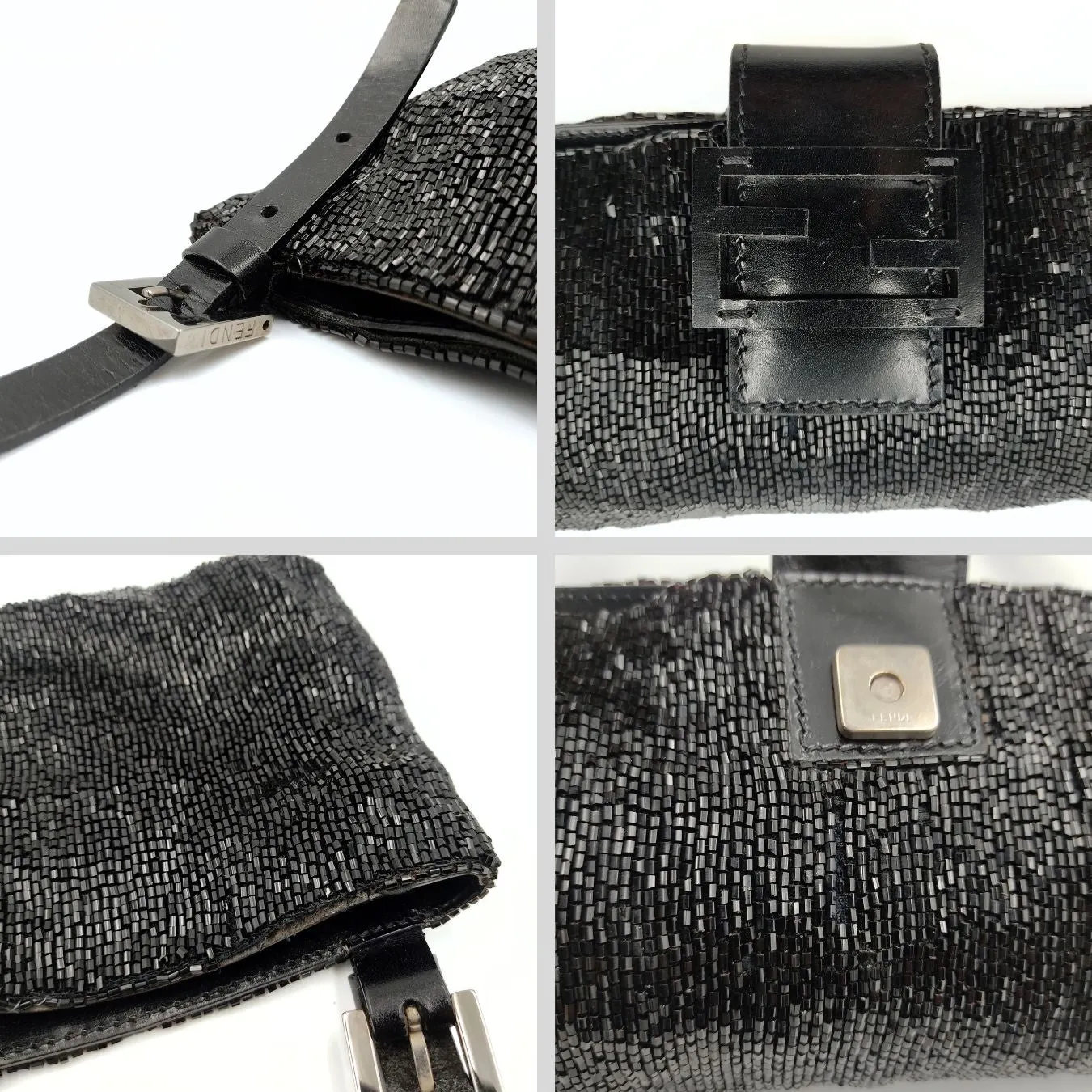 Fendi Fendi baguette shoulder bag in coral and black leather - '10s