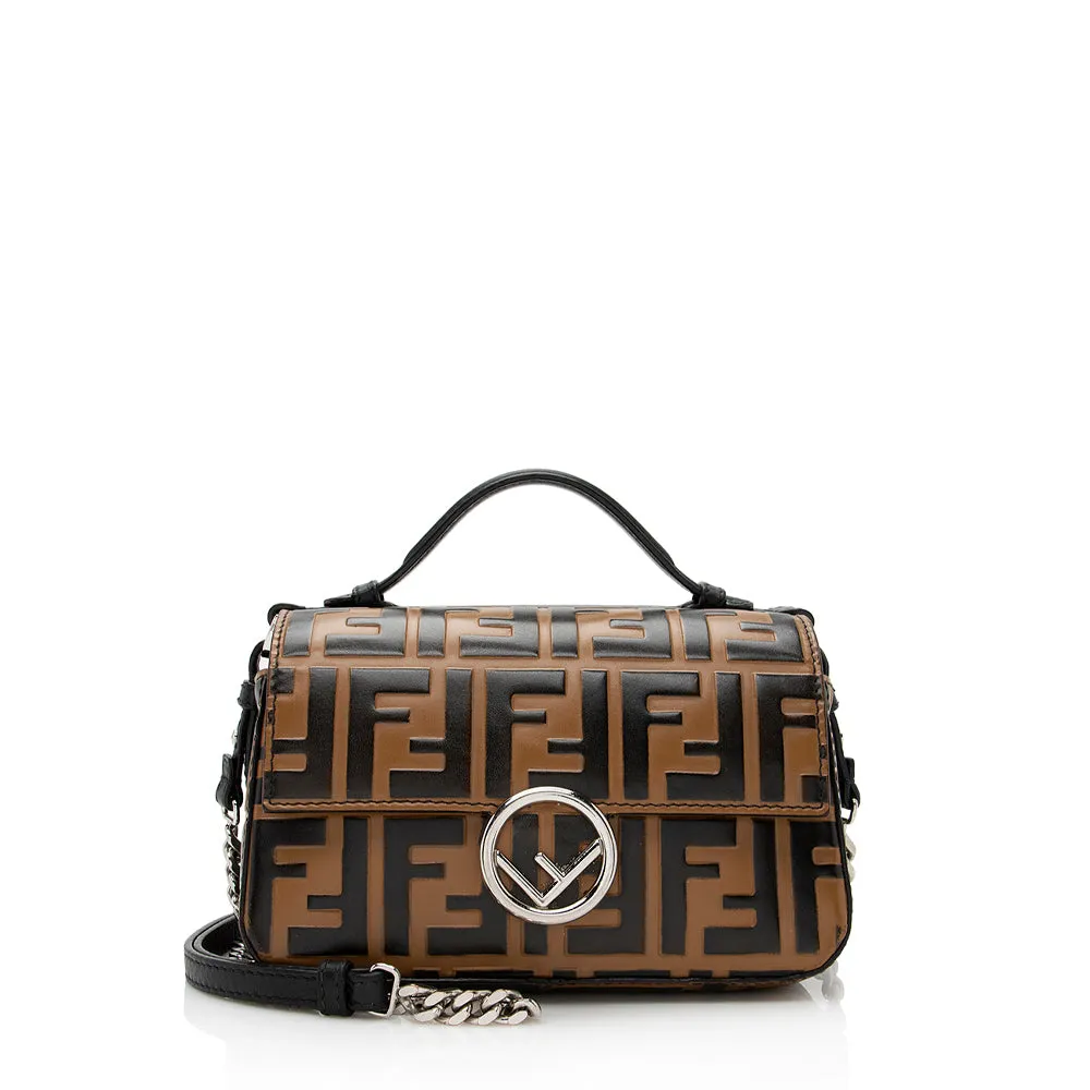 Fendi FF Embossed Calfskin Double Micro Baguette Bag (SHF-22023)