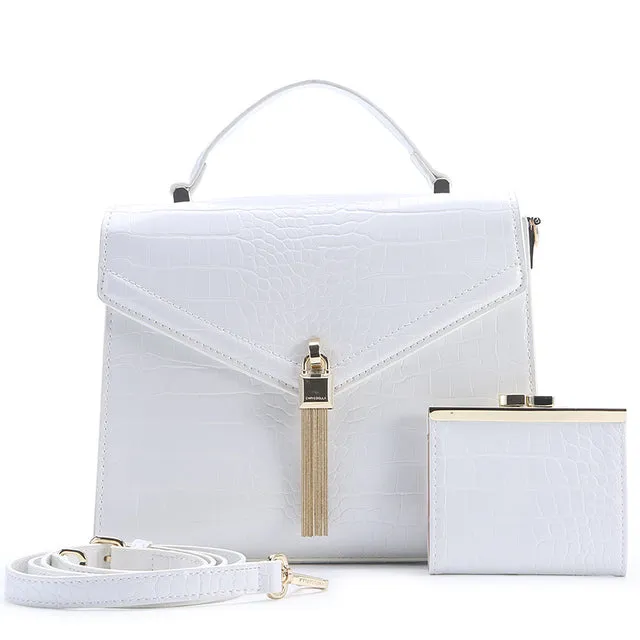 High-end Leather Large Shoulder Handbag   Mini Purse Hand Set