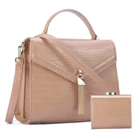 High-end Leather Large Shoulder Handbag   Mini Purse Hand Set