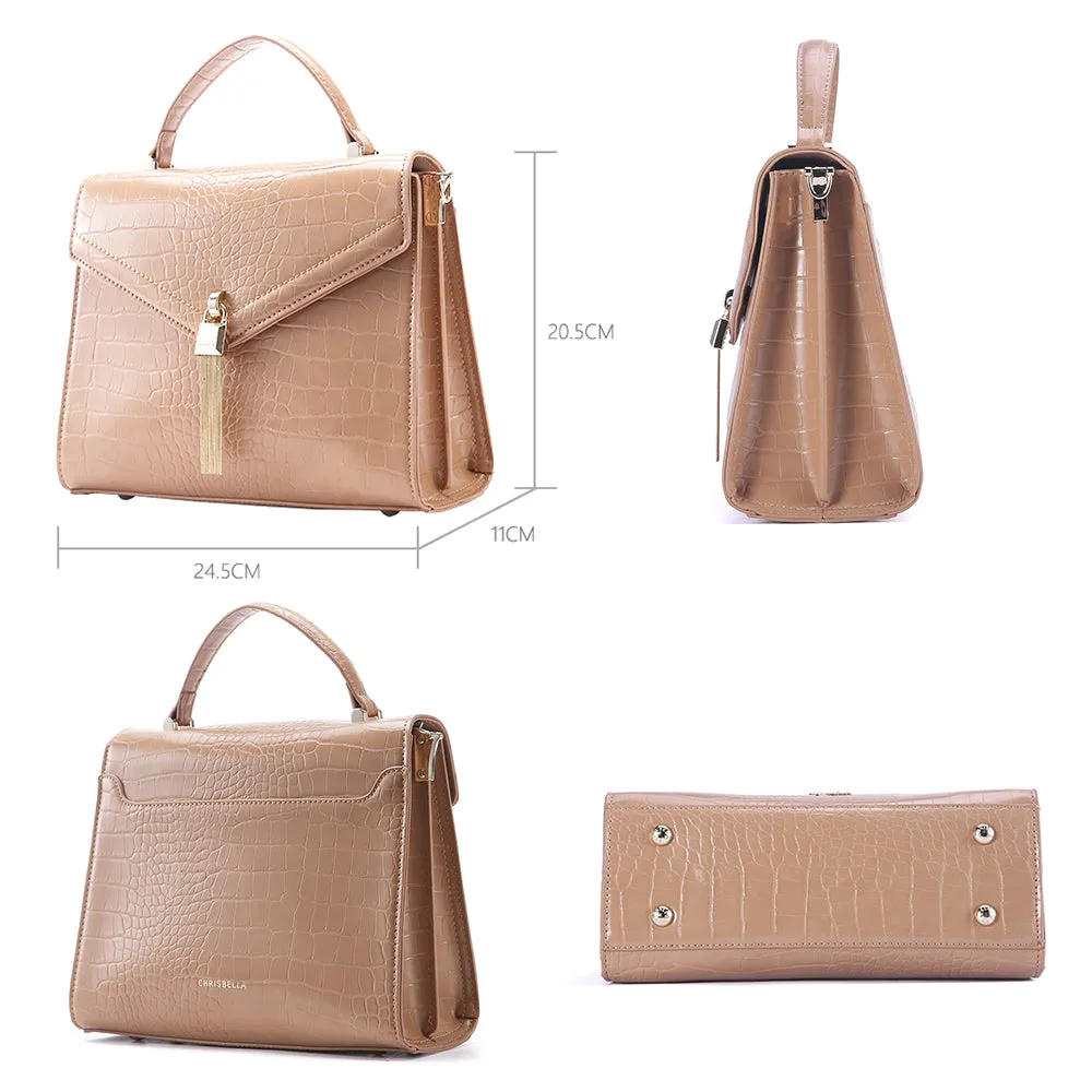 High-end Leather Large Shoulder Handbag   Mini Purse Hand Set