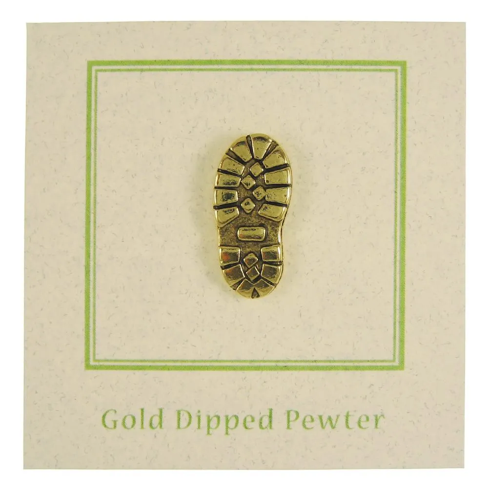 Hiking Boot Gold Lapel Pin