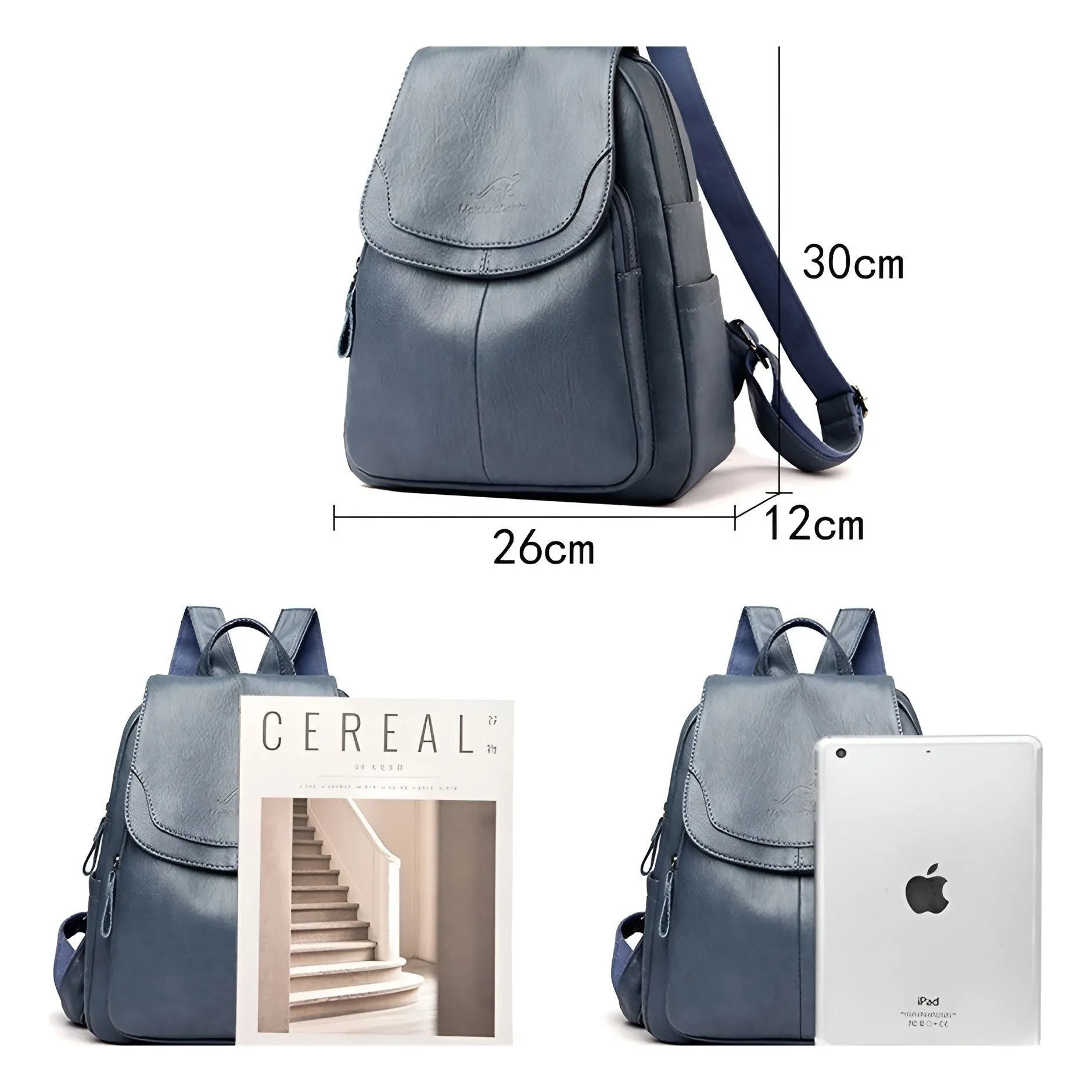 Madeline Fashion Bag - Vintage Leder Büchertasche für Frauen