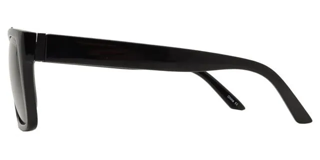 Men's Polarized Retro Flat Top Rectangle Sunglasses With Brow Bar