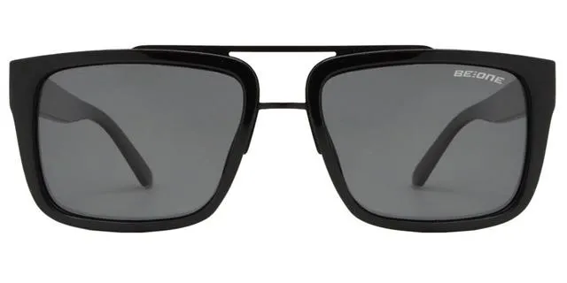 Men's Polarized Retro Flat Top Rectangle Sunglasses With Brow Bar