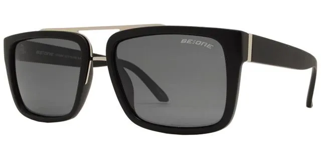 Men's Polarized Retro Flat Top Rectangle Sunglasses With Brow Bar