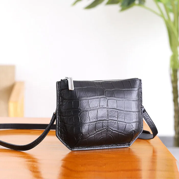 Minimalist Womens Brown Leather Crossbody Bags Shoulder Bag for Women