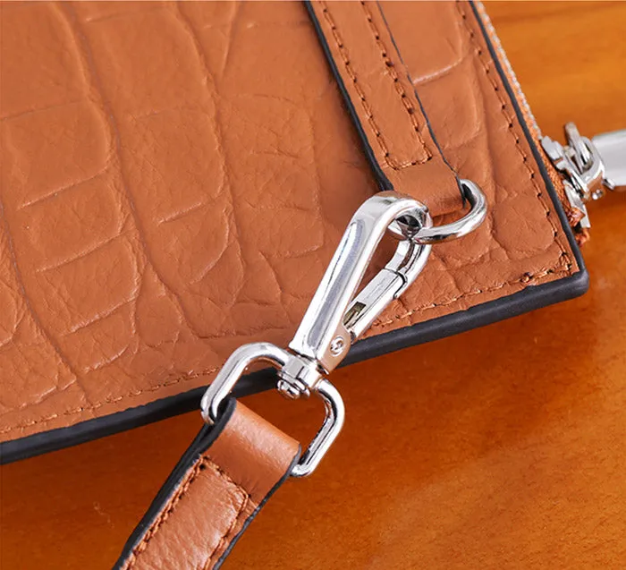 Minimalist Womens Brown Leather Crossbody Bags Shoulder Bag for Women