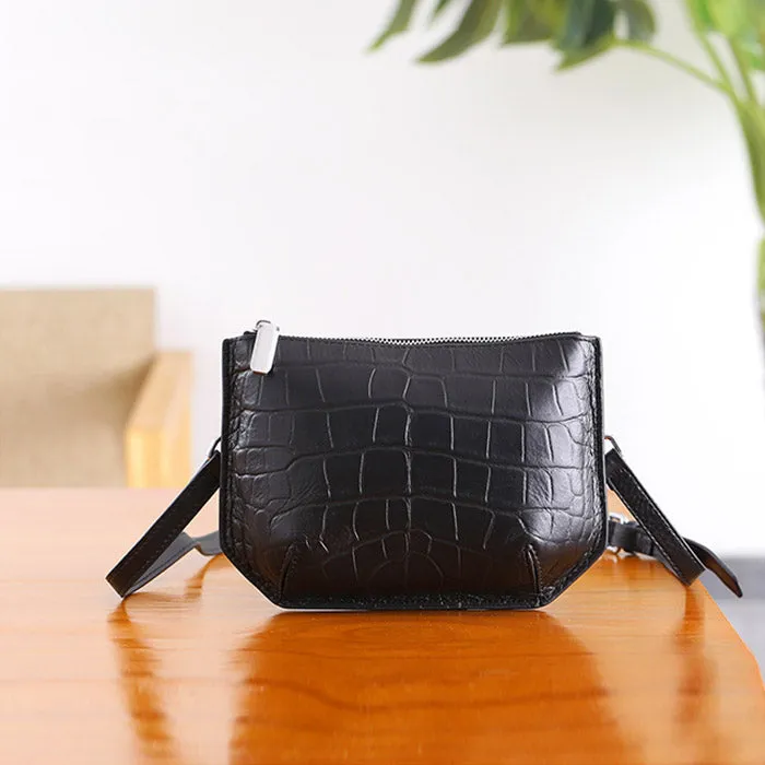 Minimalist Womens Brown Leather Crossbody Bags Shoulder Bag for Women