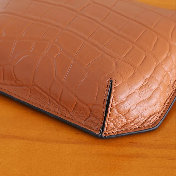 Minimalist Womens Brown Leather Crossbody Bags Shoulder Bag for Women