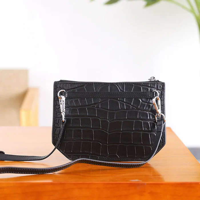 Minimalist Womens Brown Leather Crossbody Bags Shoulder Bag for Women