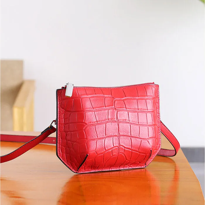 Minimalist Womens Brown Leather Crossbody Bags Shoulder Bag for Women